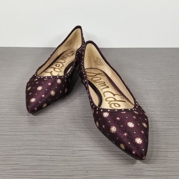 Sam Edelman Rivera Flat, Wine Fabric, Womens Size 8 M / 38 - Picture 4 of 12